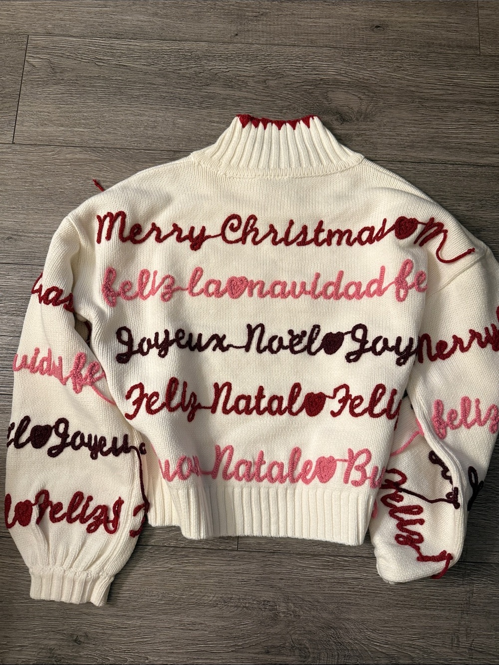 NWT FARM RIO Off-White Merry Christmas Knit Sweater, size S - Picture 7 of 7